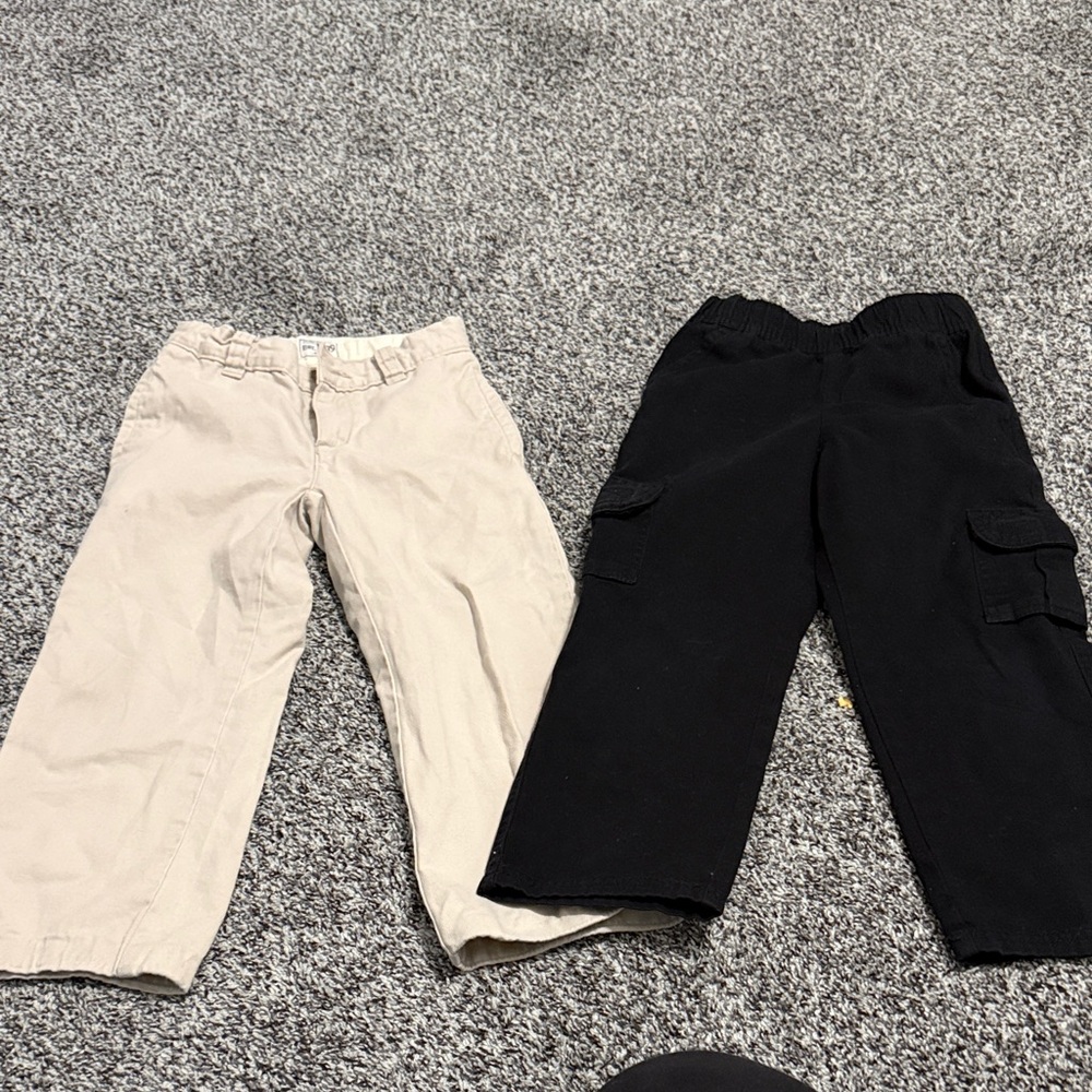 Boys Khakis Beige and Black Size 5